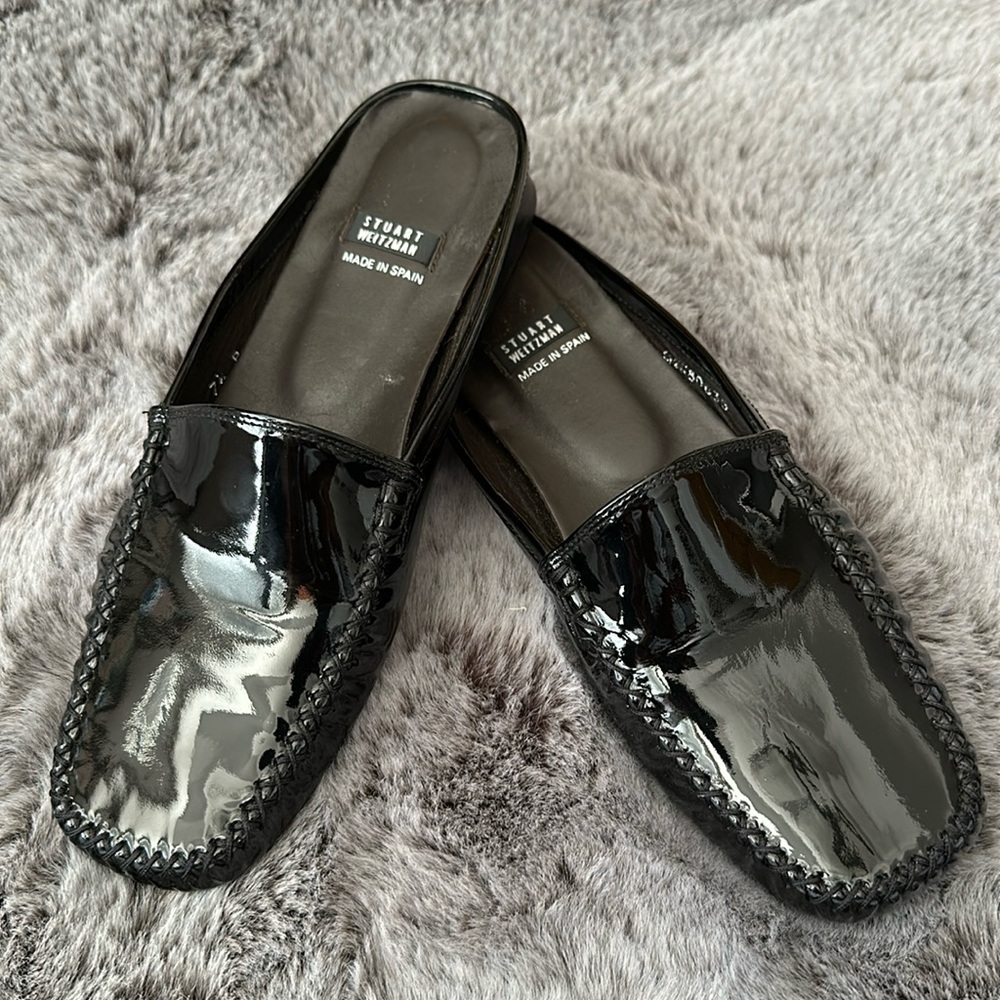 Stuart Weitzman patent Black mules size 7.5